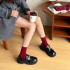 Ladies Autumn and Winter Fashion Simple Sports Leisure All Match Stripe Boneless In The Tube Pile Socks