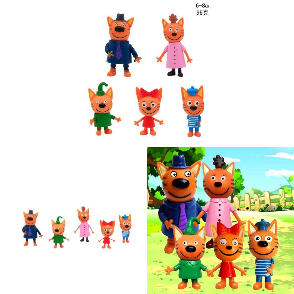 Kid E Cats Plastic Cake Toppers Set For Birthday Decorations With Collectible Toy Figures
