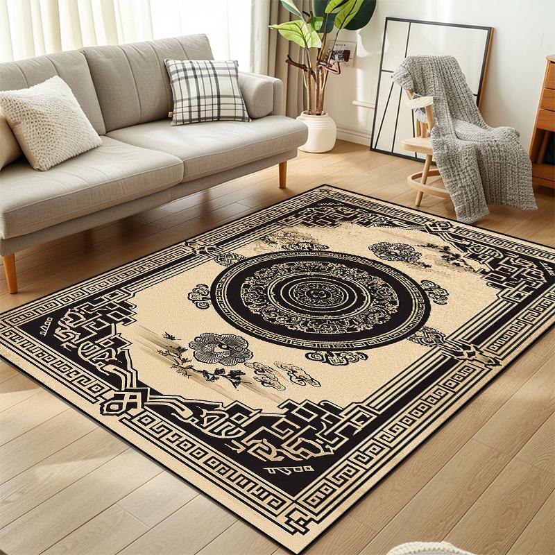 Vintage Ethnic Carpet Decoration Bedroom Retro Anti Slip Floor Mats Large Area Living Room Rug Washable Cloakroom Lounge Rug