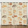 Curtain Cartoon Animal Dog Digital Printing Bedroom Blackout Curtain Punching