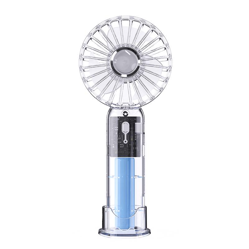 

High-End Transparent Mini Fan Phone Holder with USB Charging and Strong Wind 170*72*40mm