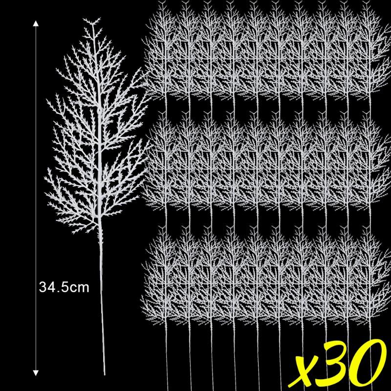 10/30 STÜCKE Weiße Künstliche Kiefernnadeln Weihnachtsbaumschmuck DIY Kranz Gartendekoration Pflanzen Neujahrs Party Deko Zubehör