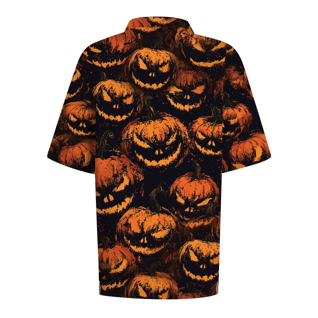 Women's Fashion Casual Lapel Short Sleeve Printed Shirt Women's Button Up Tops