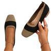 Women's Plus Size Casual Loafers Square Toe Slip On Lightweight Breathable Knit Upper Comfortable Flat Shoes