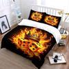 Fiery Crown and Dice Design Bedding Duvet Cover Set  (1*Duvet Cover 2*Pillowcases, without duvet insert)