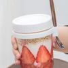 Hoher Borosilikatglas Overnight Oats Becher Haferflockenbehälter Mit Deckel Und Hängendem Löffel Für Frühstück Büro Fitnessstudio