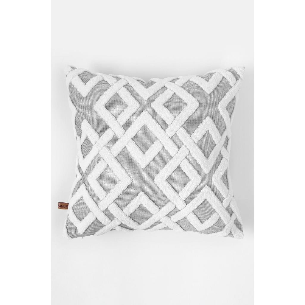 Bohemian Special Design Punch Pattern Decorative Throw Pillow Cover Mila Ecru