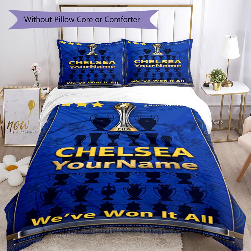 Chelsea Adınıza Özel Yatak Örtüsü Seti Nefes Alabilen Yorgan Kılıfı ve Yastık Kılıfları Ev Dekorasyonu Doğum Günü Hediyesi