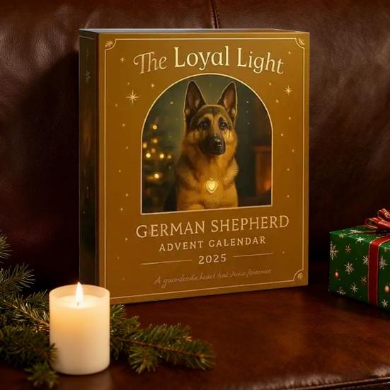 Christmas Advent Calendar German Shepherd Design 24-Day Countdown Decoration Multifunctional Holiday Decor