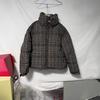 Womens Plaid Cotton Puffer Jacket 2026 Winter Short Loose Fit Stand Collar Outerwear