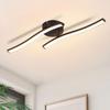 NETTLIFE Modern LED Ceiling Light - 12 W, Black, 3000 K, 2 LED Strips, Suitable for Living Room, Bedroom, Kitchen and Hallway