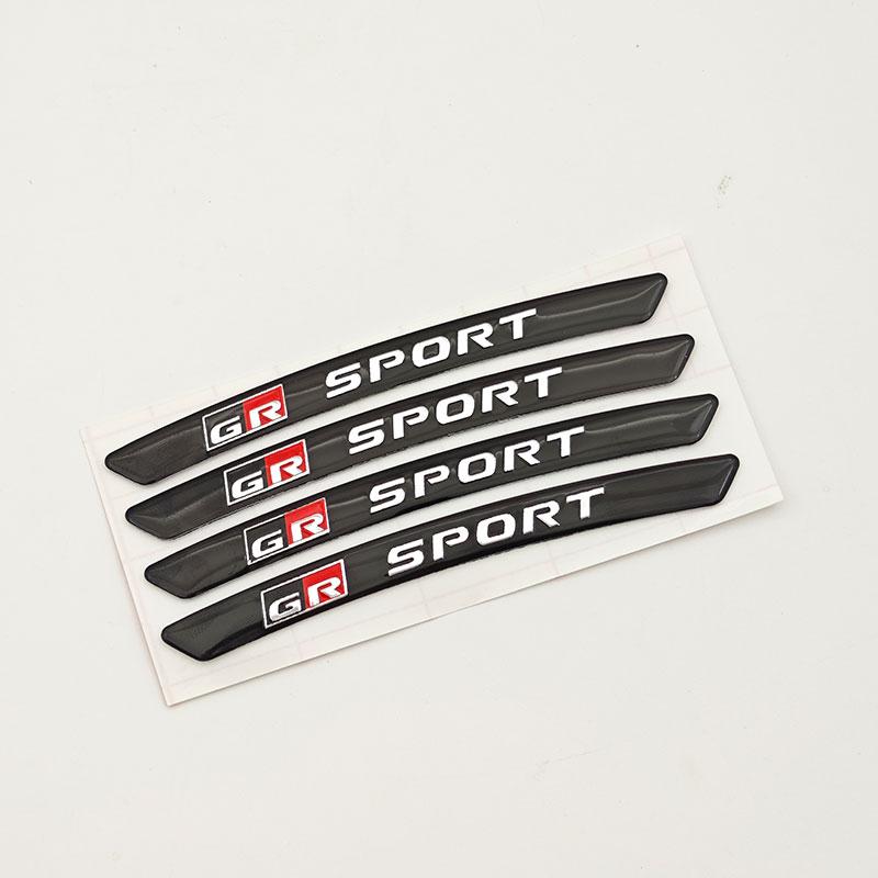 For Toyota 4Pcs Car Styling Aluminum Wheel Rims Racing Stickers Auto Accessories Corolla Avalon Supra Yaris Prado Prius Rav4