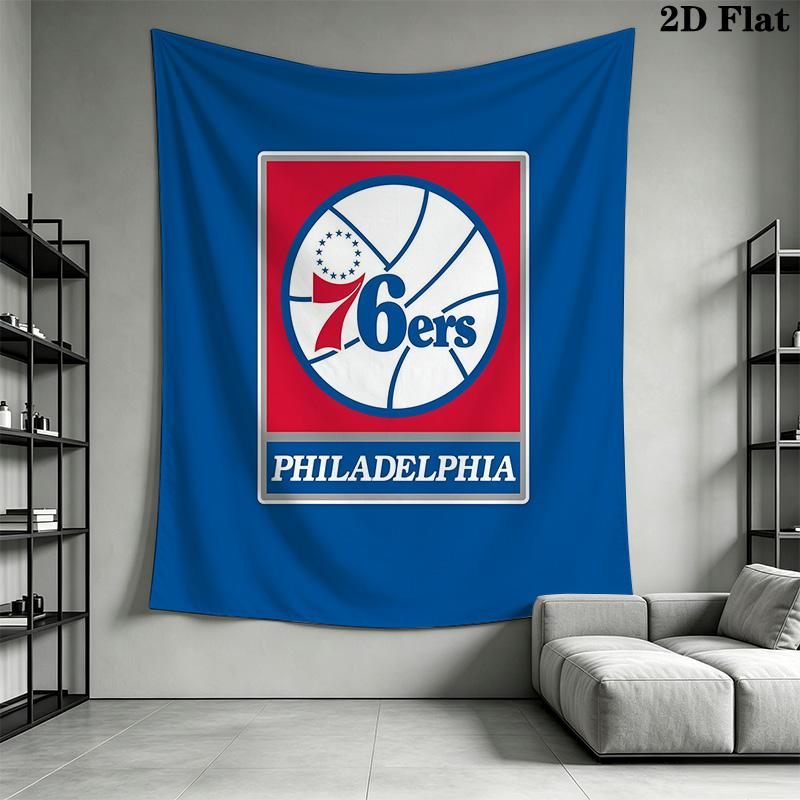 Sixers Basketball Team Logo Threepiece Set 1 Duvet Cover 2 Pillowcase Without Core Christmas Birthday Gift Bedding Set