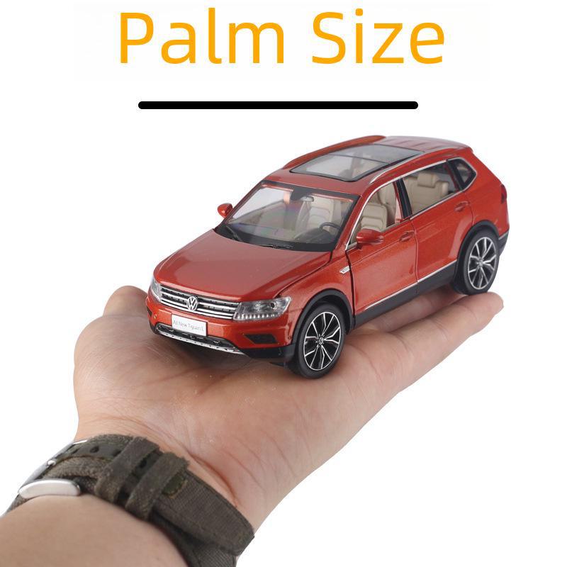 1/32 Volkswagen Tiguan L Alloy Model Toy Car with Pull-Back, Sound, Light, and Six-Doors - Boxed Off-Road Vehicle.