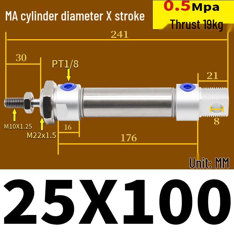 Corrosion Resistant Stainless Steel Pneumatic Cylinder 16-40mm/50-150mm