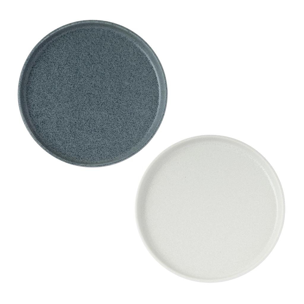 Tatara Round Flat Dishwasher and Microwave Made in 230451 Plate, Gray, Ceramic, 20cm, Safe, Japan,