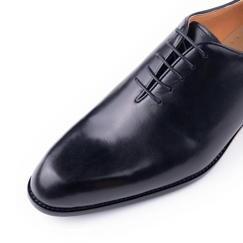 Fashion Handmade Classic Men's Pure Leather Shoes Solid Color Oxford Casual Business Office Dress Shoe For Gentleman Lace Up Comfortable