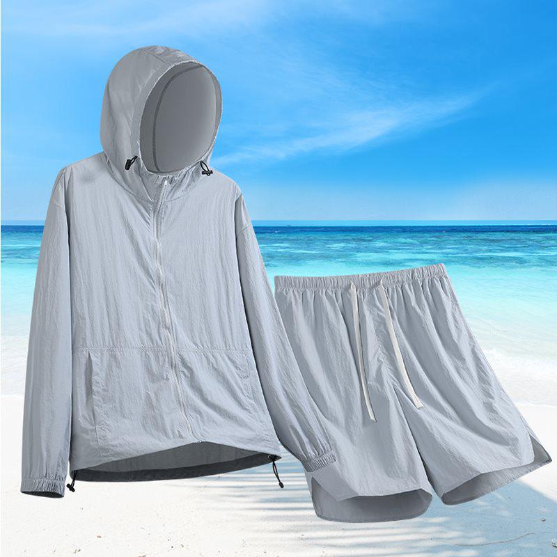 Yi Mi Cang Summer Sun Protection Set: High-Quality Nylon Jacket & Quick-Drying Breathable Shorts for Couples