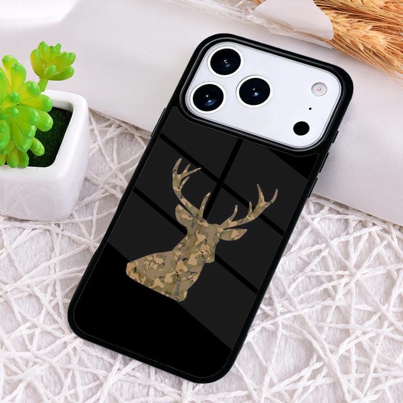 Cool Deer Hunting Camo Phone Case for iPhone 17 Air 16 15 11 12 14 13 Pro Max Shockproof Cover