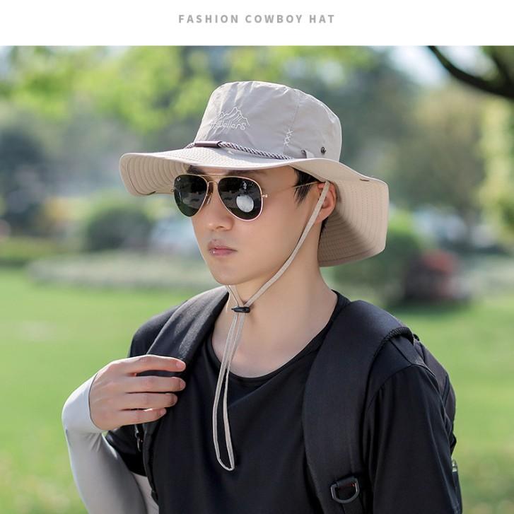 Summer new outdoor camping versatile fashion visor female Mori drawstring sun protection fishing mountaineering sun hat male