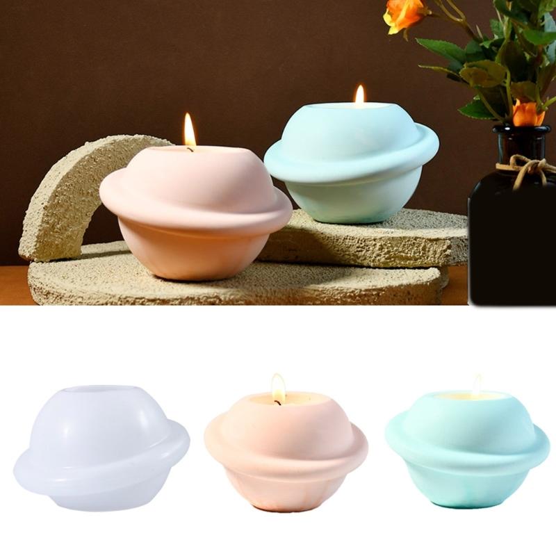 Versatile Silicone Rotating Planet Mold Flexible Silicone Candlestick Mold For DIY Planet Candle Holders And Decorations