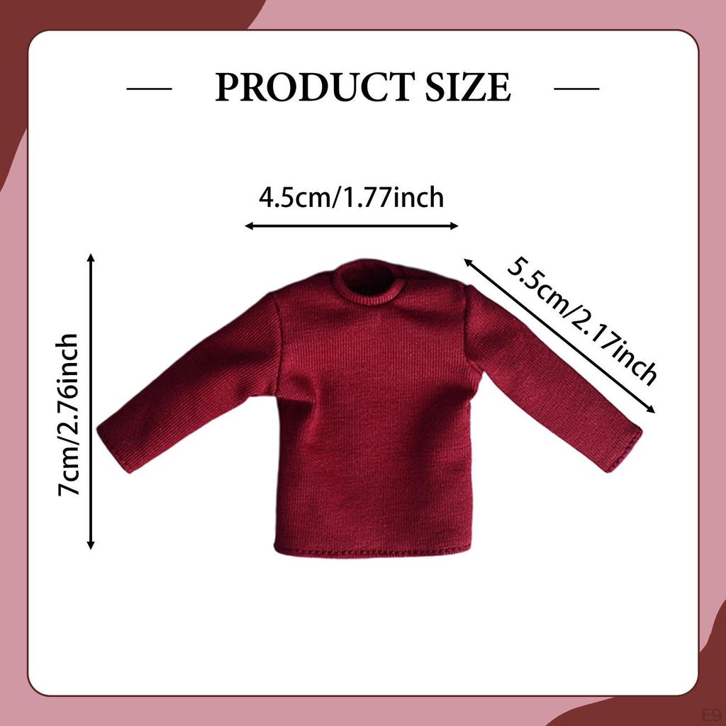 1/12 Long Sleeve Apparel for 6 Inch Dolls Basic Up Accessories