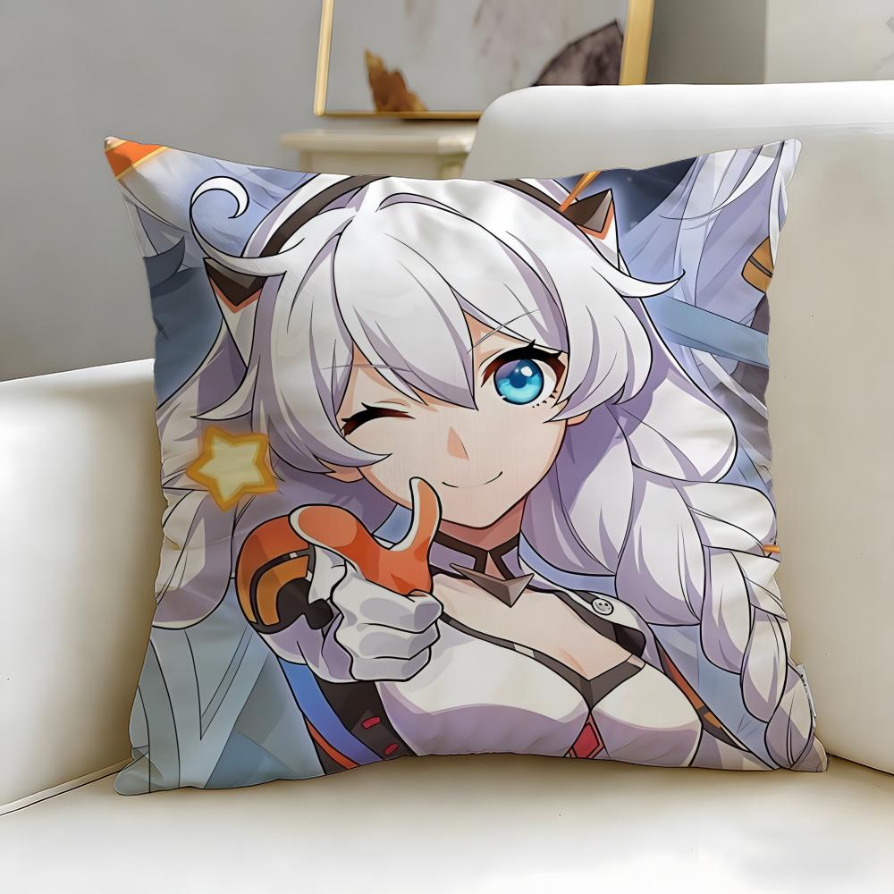 popular game Honkai Star Rail Cushion Cover Soft EasyWash Pillow Case Versatile for Couch Bed Travel and Office