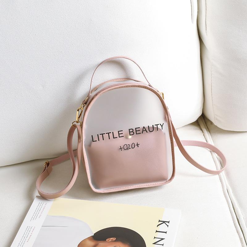 Women's Bag Autumn and Winter New Printing Color Scheme Backpack Simple Mobile Phone Bag Transparent Backpack Small Bag
