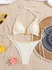 2025 Starfish Lace-up Triangle Bikini - European & American Style, Sexy Split Swimsuit for Women