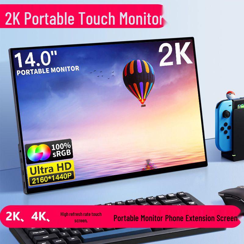 14/15.6 Inch 4K IPS 144HZ Portable Touchscreen Monitor for Laptops & Switch