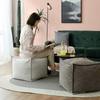 Breathable Linen Sofa Footstool 3D Independent Cushion Rest  Nordic Single Seat Bean Bag Sturdy Rectangular Shoe Changing Bench