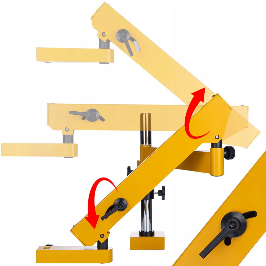 Rosfix Mikroskop Trinokularowy Na Wysięgniku 7–45x Z Kamerą 51MP 4K – Profesjonalny Zestaw Do Inspekcji | Oświetlacz LED 56x | Soczewka Barlow 0.5x