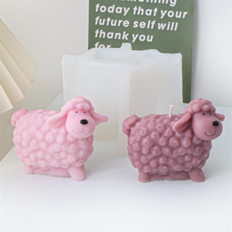 3D Cute Cat And Dog Silicone Candle Mold DIY Cartoon Animal Sheep Beavers Scented Home Candle Chocolate Cake Decor