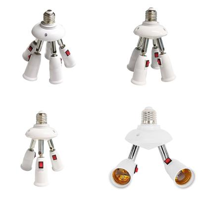 LED Bulb Holder 2 In 1/3 In 1/4 In 1/5 In 1 E27 Base Socket Splitter LED Light Socket Light Bulb Adapter Holder