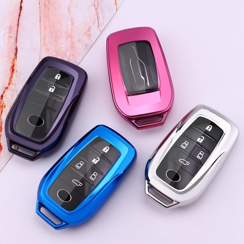 Car Key Case Cover for Toyota Alphard RAV4 Land Cruiser Prado LM300H Leather Key Shell Protector