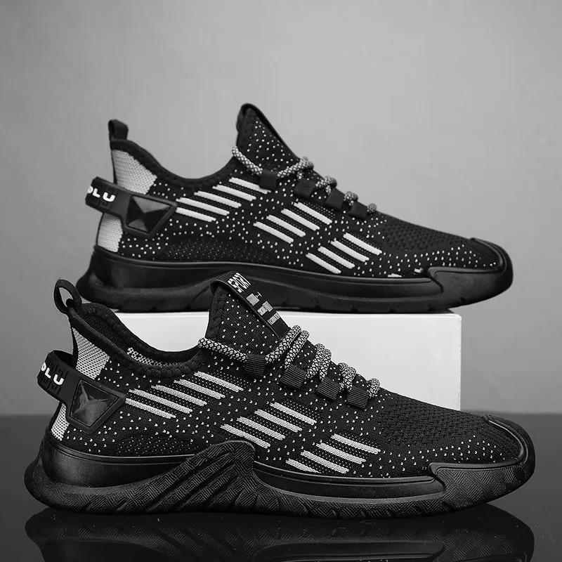 Men's Breathable Fly Woven Mesh Sports Shoes for Students, Casual Running Shoes