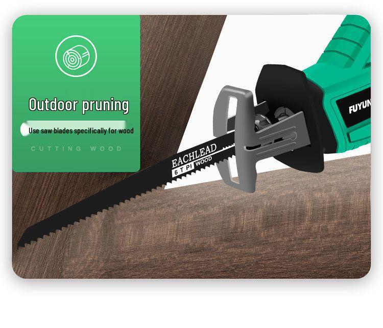 Rechargeable Brushless Handheld Chainsaw: Multifunctional Lithium Battery Saber & Reciprocating Saw for Household Logging.