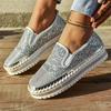 2024 New Sneakers Women Casual Shoes Fashion Rhinestone Crystal Platform Slip-on Women Flats Luxury Comfortable Women Sneakers
