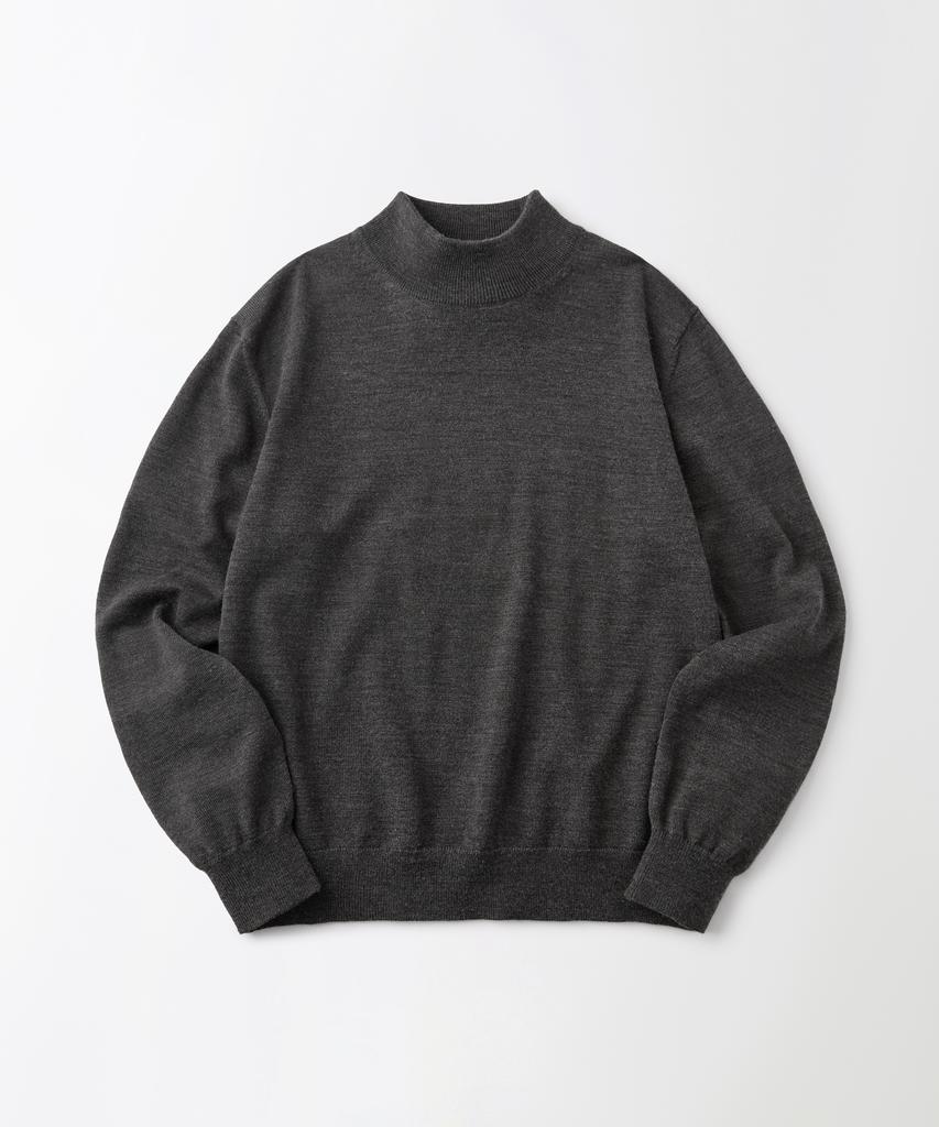 OUTSTANDING Soft Yarn Mock Neck Knit Sweater_Charcoal