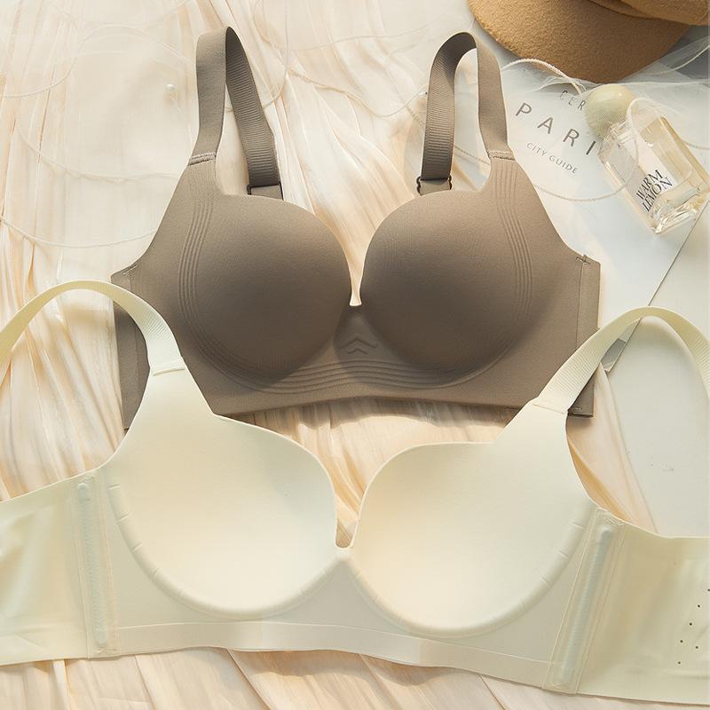 Seamless Lingerie Women's Thin Anti-sagging Bra Tapering Breasts Glossy Ultra-thin Bra Push Up Bra