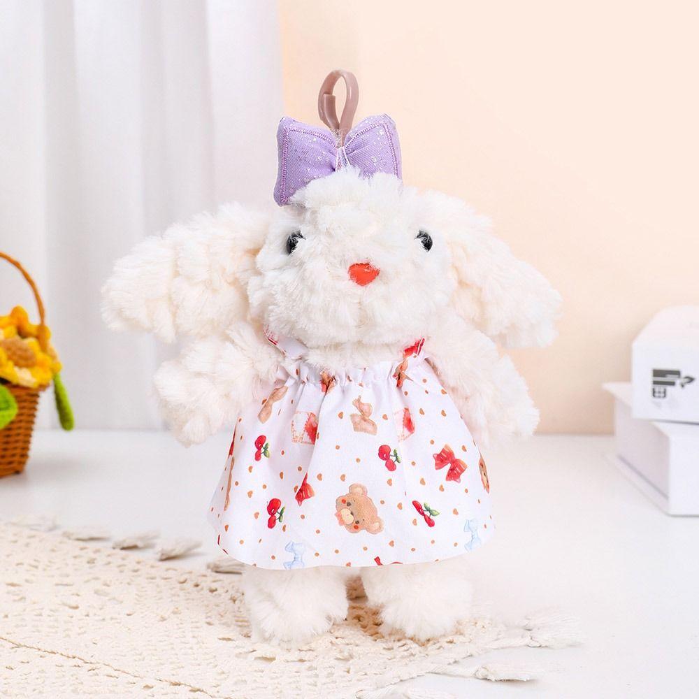 Plush Stuffed Drooping Ear Rabbit Pendant Rabbit Doll Bag Hanging Pendant Car Key Ring  Unisex
