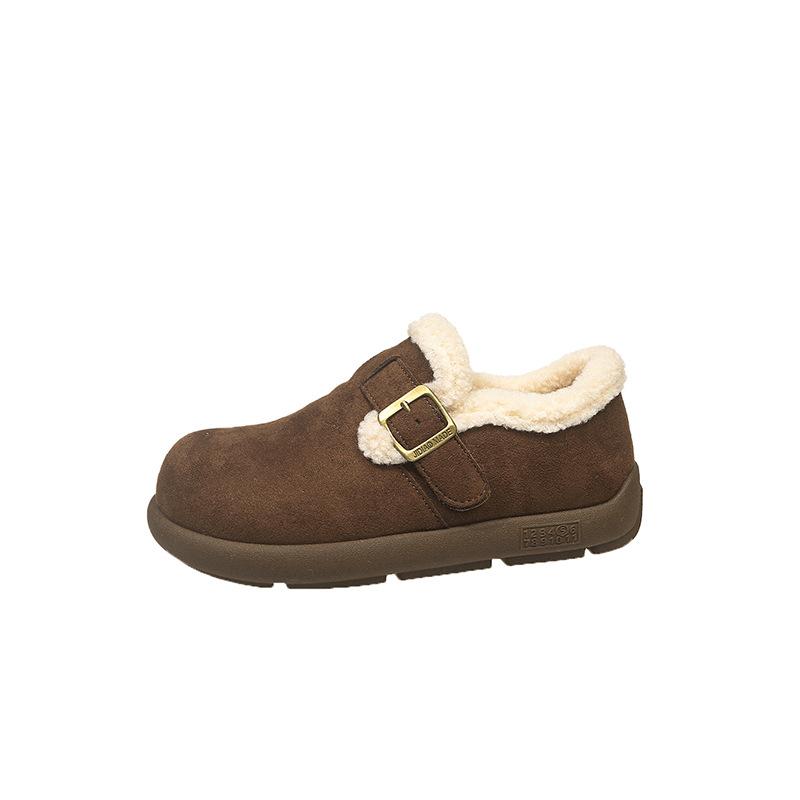 Polarowe buty bawełniane na platformie, nowa koreańska wersja wszechstronnych modnych butów Boken Doudou na jesień 2025, polarowe ciepłe buty bawełniane