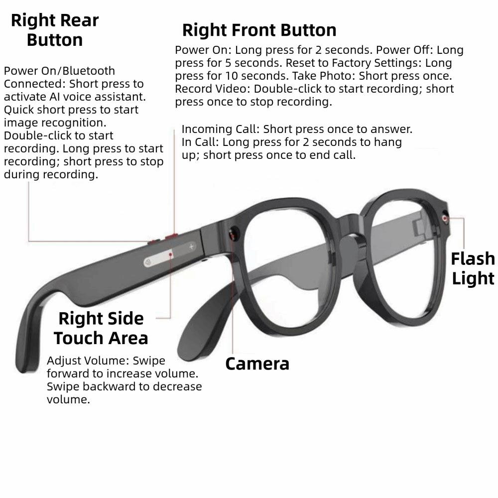 Real-time Translation AI Smart Glasses 2 in 1 Intelligent Eye Glasses Voice Call