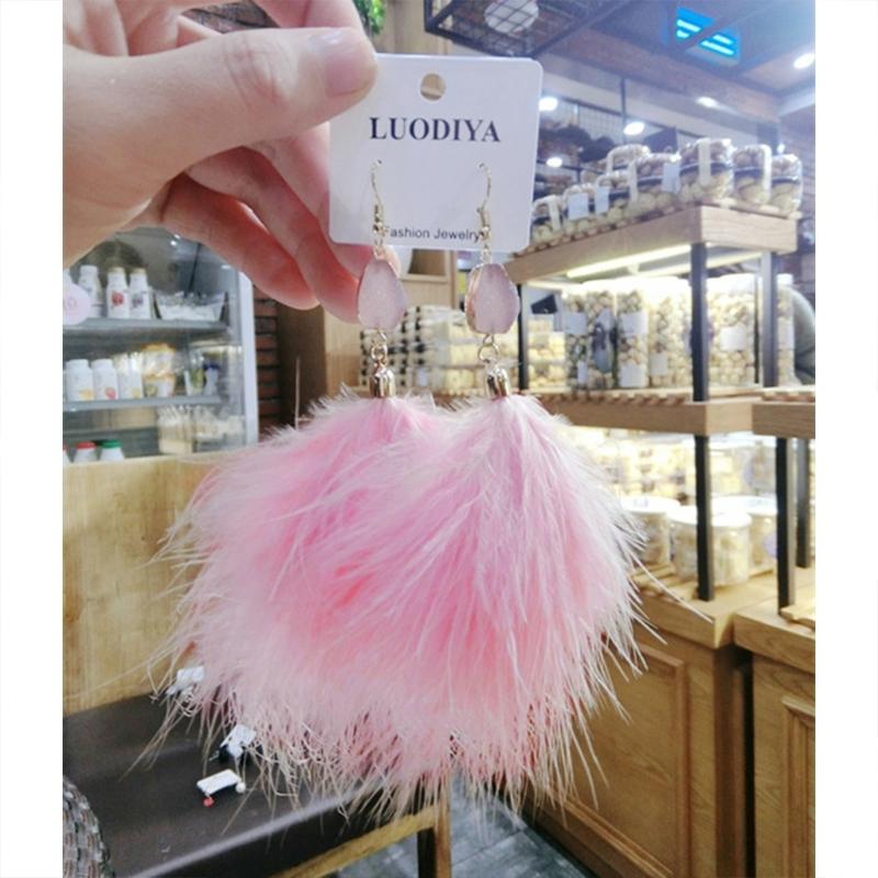 Sweet Feather Pendant Earrings Cartoon Dangle Earrings Fashion Pendant Earring Statement Jewelry for Girls Women