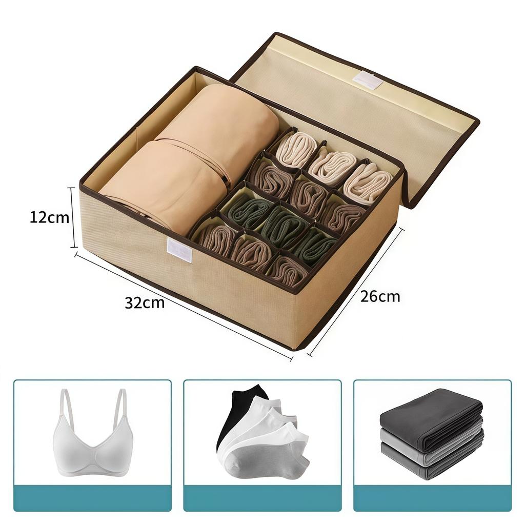 Bedroom Three-in-One Wardrobe Organizer Drawer Style Storage Box for Ties Socks Underwear Lid Dust Proof And Moisture Control