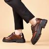 Fashion Crocodile-patterned Anti-slip Leather Shoes Men New Designer Fashion Casual British Style Solid Color Platform Dress Shoes Man