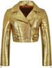 Jacket Gold Handmade Leather Lambskin Stylish Casual Soft Wear New Women Cropped