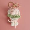Keychain Pendant Hand Crocheted Flower Key Chain Colorful Yarn Roses Sunflower Charm Key Holder Bag Car Key Accessory