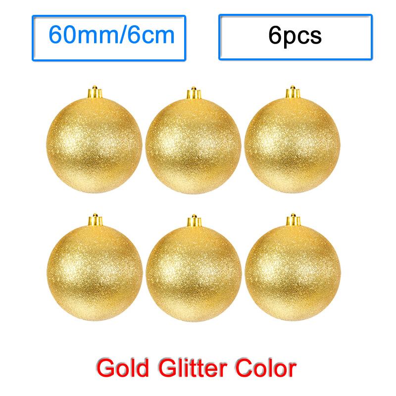 6 Stück/Los 6cm/2,4 Zoll Weihnachtsbaum Dekoration Farbe Hohlkugeln Schmuck Hängende Kugeln Für Haus Bar Party Dekoration