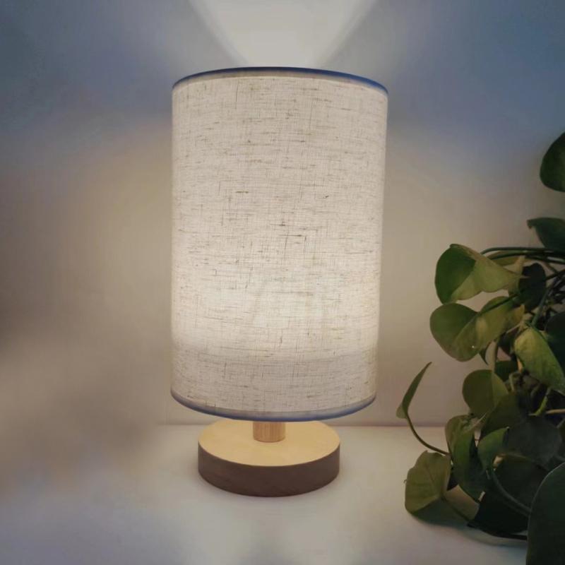 Usb Bedside Lamp Night Lights Table Lamp With Cylinder Lamp Shade For Bedroom Bedside Lamp Study Dormitory Led Night Light